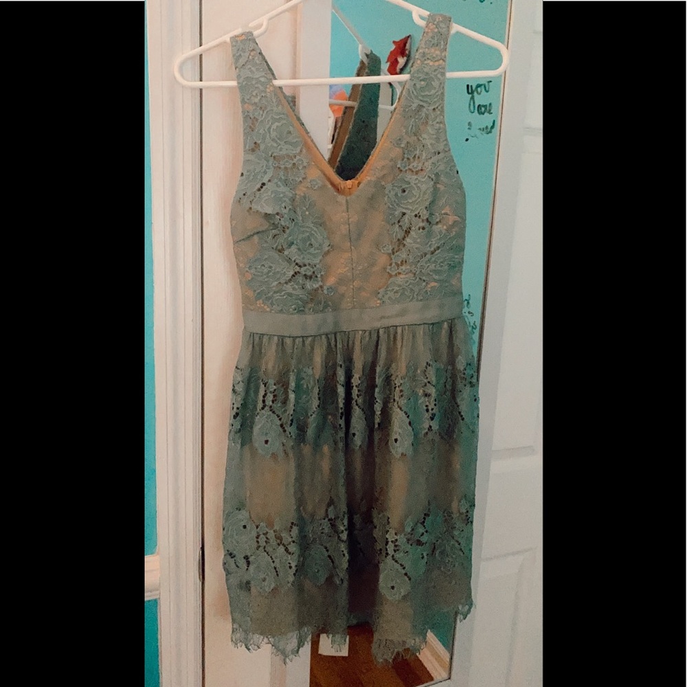 Turquoise lace dress